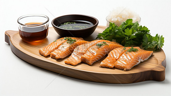 美味的日式鱼肉图片