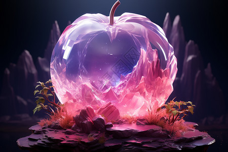 粉紫水晶苹果图片
