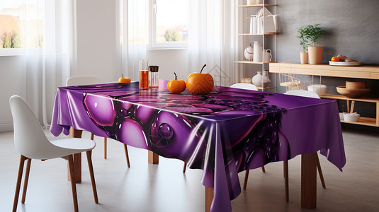紫色的桌布图片