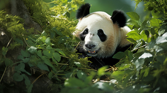 野外的大熊猫图片