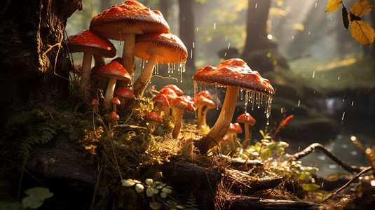 红蘑菇背景图片