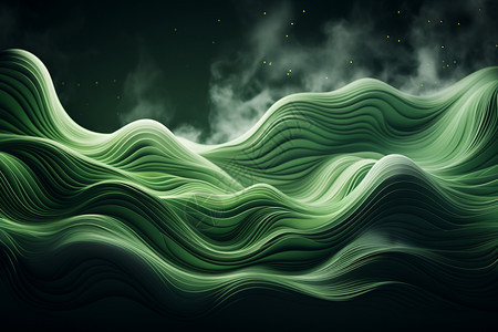 绿色波浪曲线图片