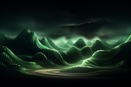 波浪设计的山脉图片