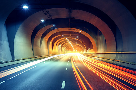 交通隧道夜景图片