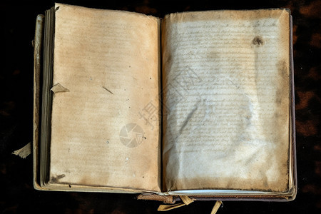 泛黄的复古书籍背景图片