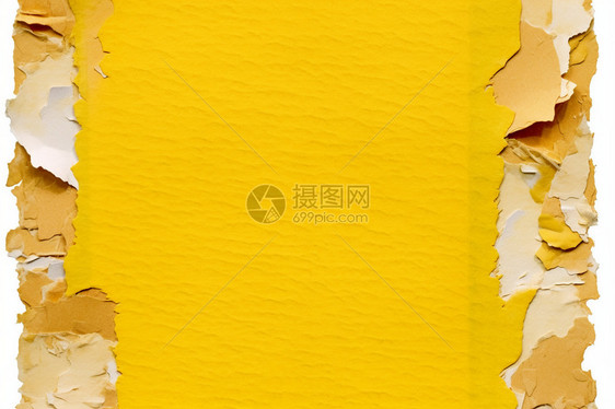 斑驳的黄色墙纸背景图片