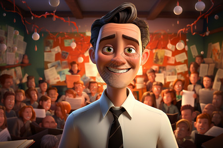 3D卡通男性教师人物图片