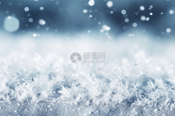 冬季的雪花纹理背景图片