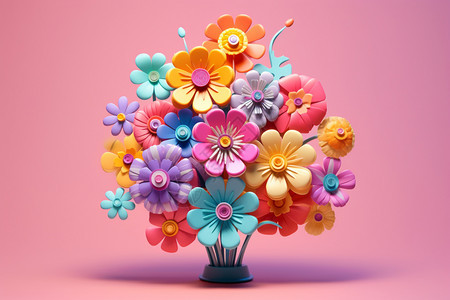 一束鲜花的迷人3D写照图片