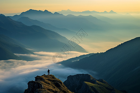 薄雾中的峰会背景图片