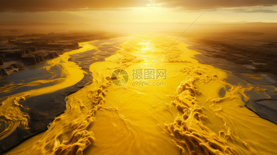 夕阳下的黄河图片