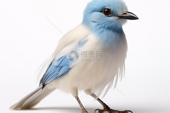 蓝白色的小鸟图片