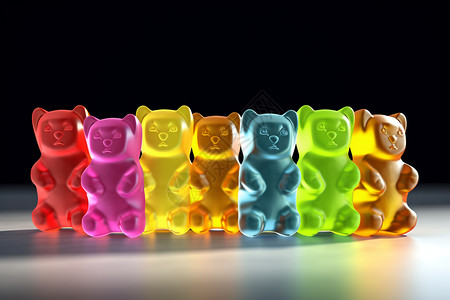 彩色的小熊软熊背景图片
