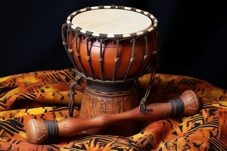 非洲传统的打击乐器背景图片