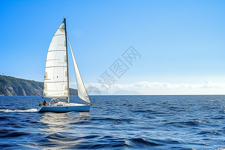 大海风帆海面上的风帆背景