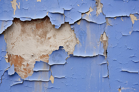 腐烂的蓝色墙壁图片