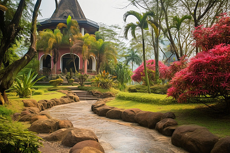 美丽的建筑和植物图片