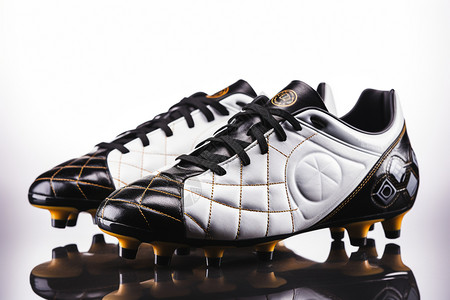 体育用品黑白相间的足球鞋背景