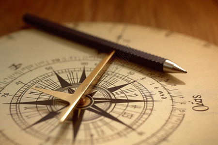 复古的平面手绘指南针背景图片