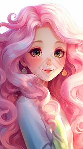 动漫风格的粉色头发小公主背景图片