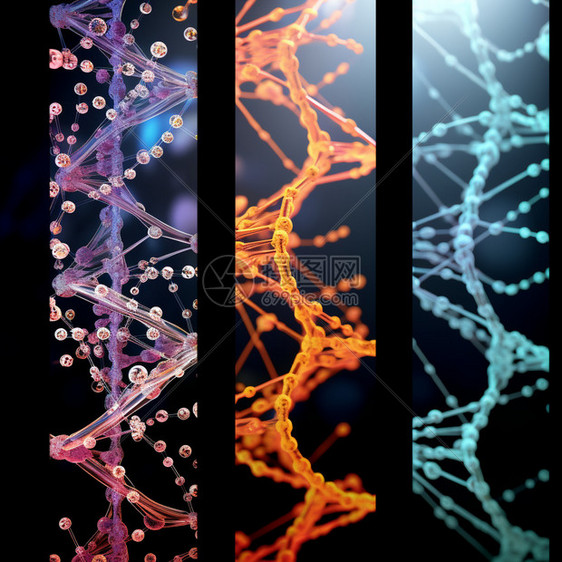 抽象螺旋形DNA分子概念图图片