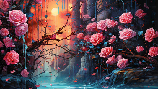 艺术美感的玫瑰森林图片