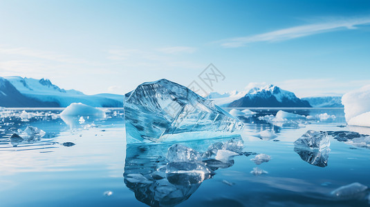 融化的冰川景观图片