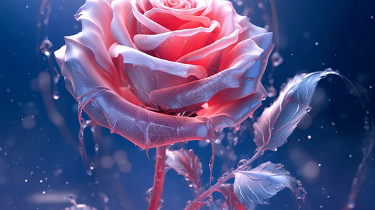 创意艺术的冰玫瑰图片
