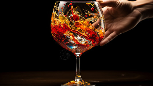 创意调制的酒杯背景图片