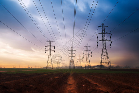 工业电力运输的电力塔图片