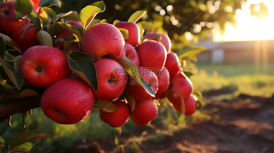 农村种植的苹果园图片