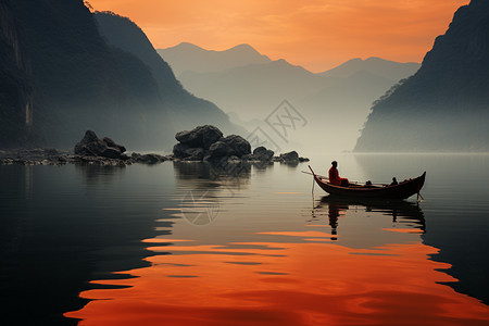 湖间的美丽景色图片