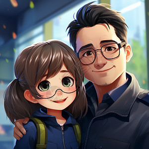 年轻的卡通情侣创意插图背景图片