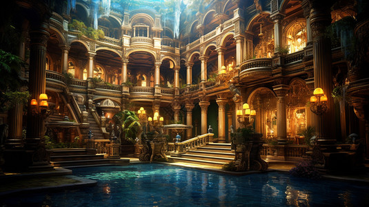欧洲宫殿水上宫殿建筑图片