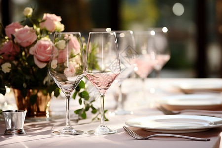 豪华婚礼的宴会餐桌图片