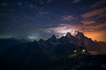 雄伟的夜晚星空景观图片