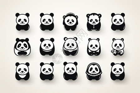 简约艺术美感的熊猫插图图片