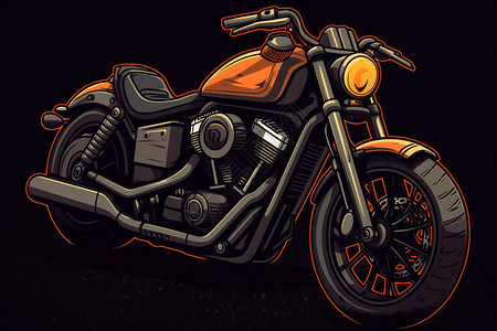 彩色摩托车创意贴纸背景图片