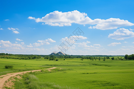 美丽的山间田野景观图片