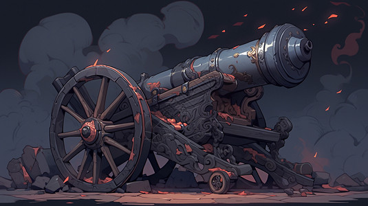 古代战争中的老式大炮图片