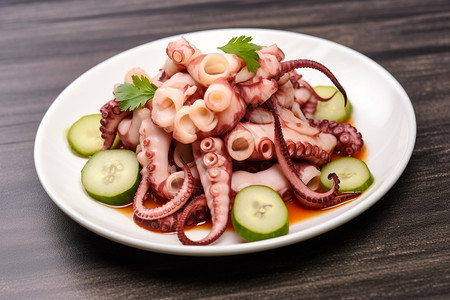 煮熟的新鲜章鱼美食图片