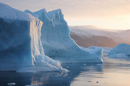 冰川形成天然形成的海上冰川背景