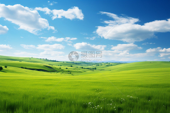 夏季辽阔的大草原图片