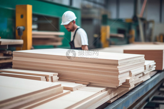 工厂生产的木材胶合板图片