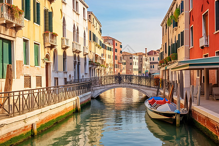 美丽的威尼斯水城景观背景图片