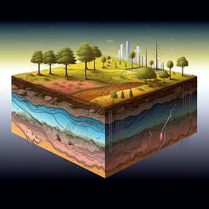 艺术创意的土地土壤分层高清图片