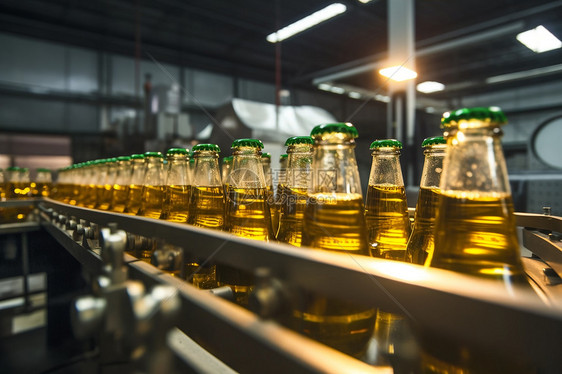 啤酒加工厂的自动化生产线图片