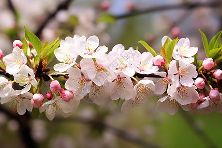春天花园中的美丽桃花图片