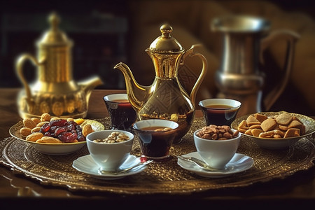 茶饮小吃传统的热茶饮背景