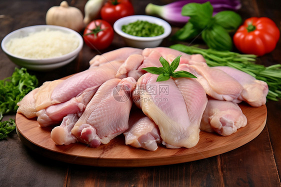 厨房里的鸡肉食材图片